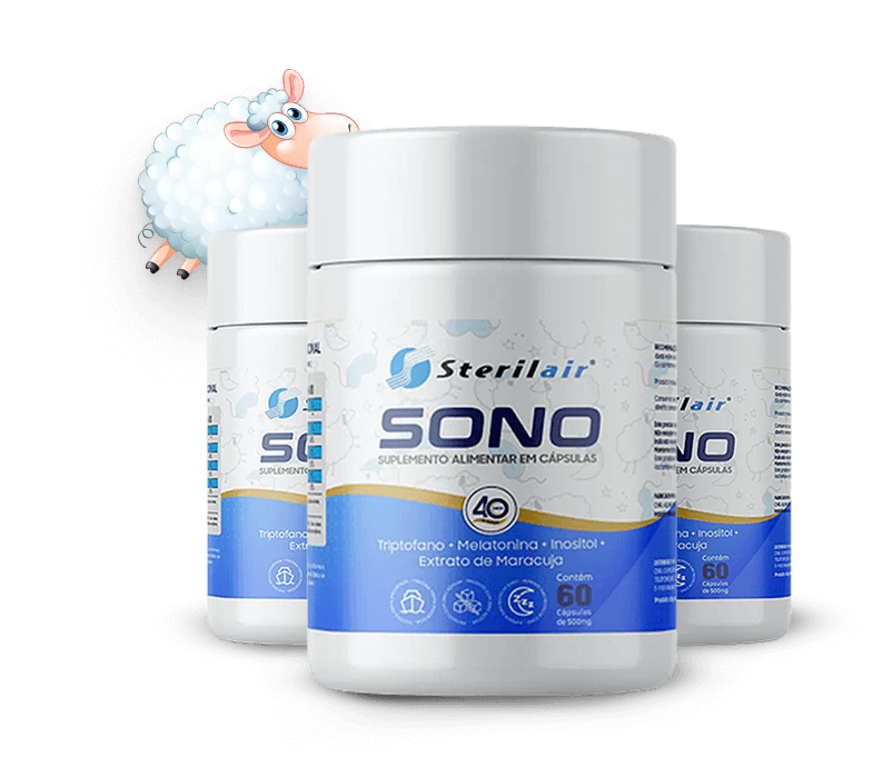 Sterilair Sono® 60 cápsulas - Melatonina, L-Triptofano, Vitamina B6, Magnésio e Extrato de Maracujá